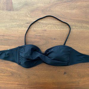 J Crew Twist Bandeau Bikini Top - Black - Size M